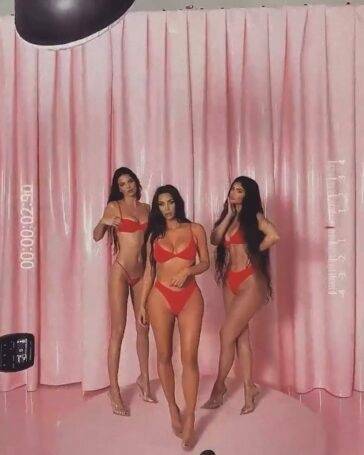 Kylie Jenner Thong Lingerie Skims BTS Video Leaked - Usa on fansgirls.net