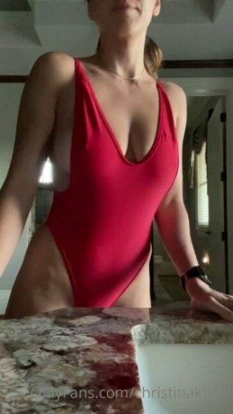 Christina Khalil Bathing Suit Strip Onlyfans Video Leaked on fansgirls.net