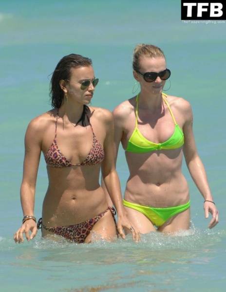 Irina Shayk & Anne Vyalitsyna Enjoy a Day on the Beach in Miami on fansgirls.net