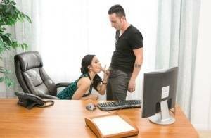 Long legged sexy clothed secretary stips to ride cowgirl in the office on fansgirls.net