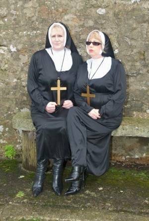 Naughty nun Speedy Bee and a Sister have a threesome with the Friar on fansgirls.net