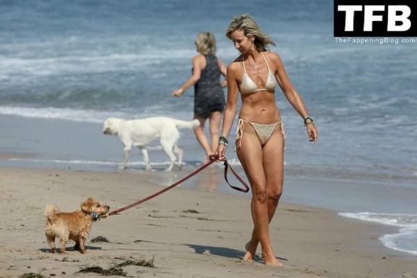 Lady Victoria Hervey Takes Her Norfolk Terrier D 19Artagnan For Beach Stroll in Malibu on fansgirls.net