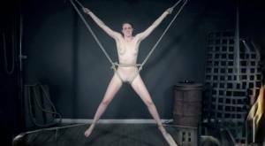 White girl Ashley Lane endures humiliating bondage session in the woods on fansgirls.net