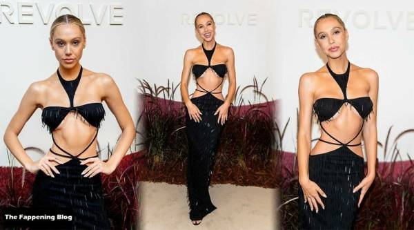 Alexis Ren Displays Her Sexy Tits & Waist at the Revolve Event in Manhattan on fansgirls.net