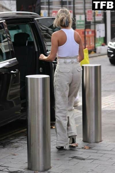 Ashley Roberts Leaves Little to the Imagination Stepping Out From Heart Radio Braless on fansgirls.net