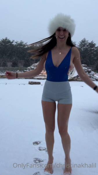 Christina Khalil Nipple Tease Snow Bodysuit Onlyfans Video Leaked on fansgirls.net